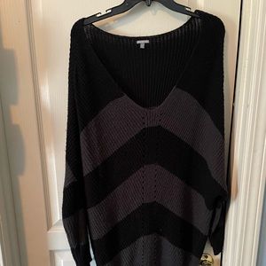 Black and gray striped sweater